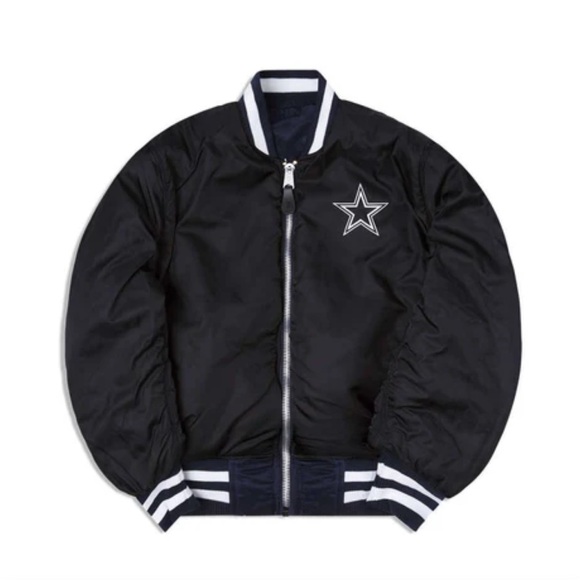 DALLAS COWBOYS X ALPHA X NEW ERA MA-1 BOMBER JACKET NWT SIZE M - Picture 6 of 10